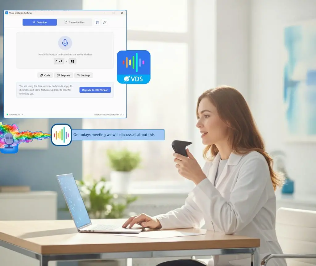 SayOnce - Voice Dictation Software Captura de tela.