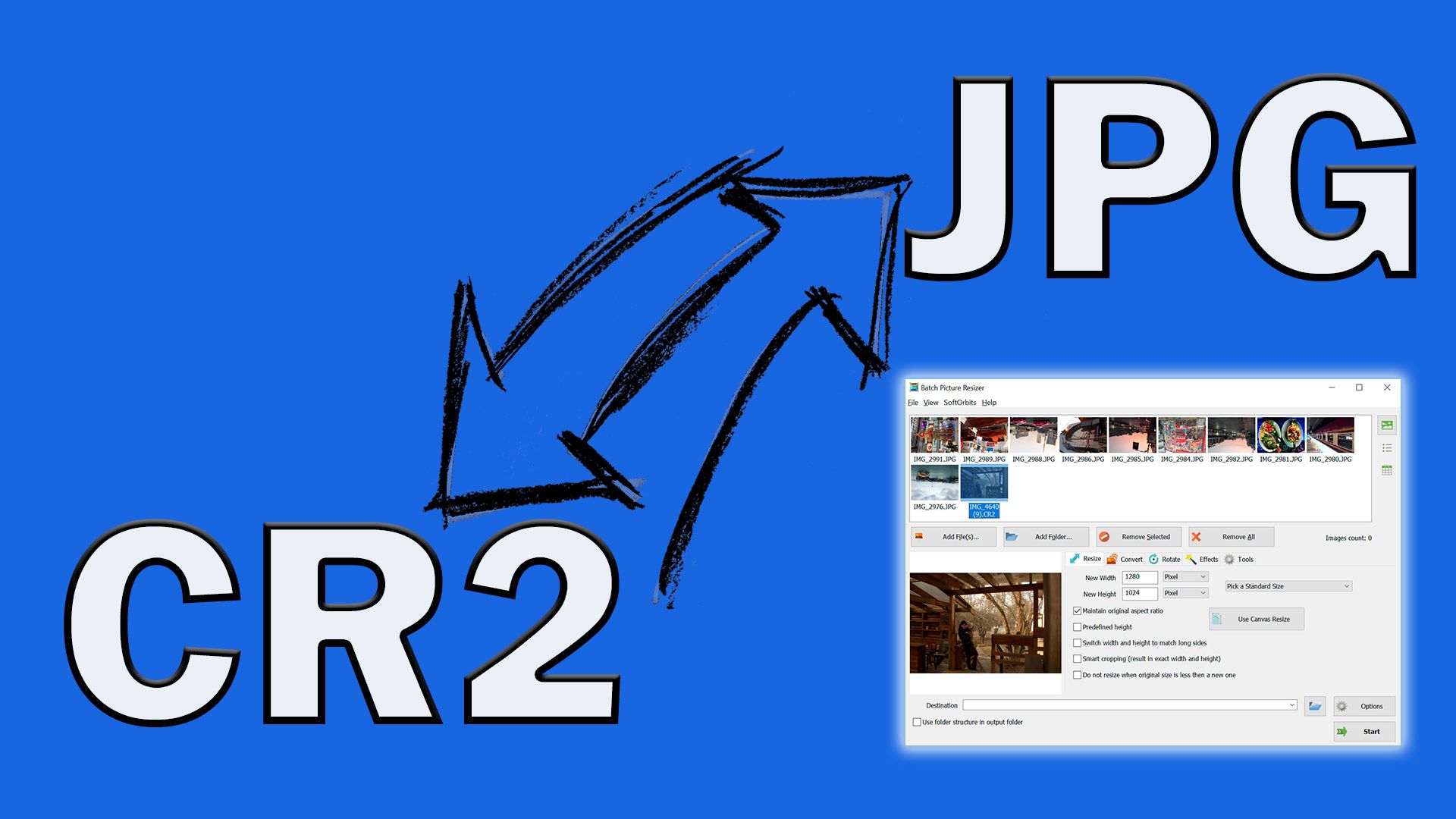Converter CR2 em JPG..