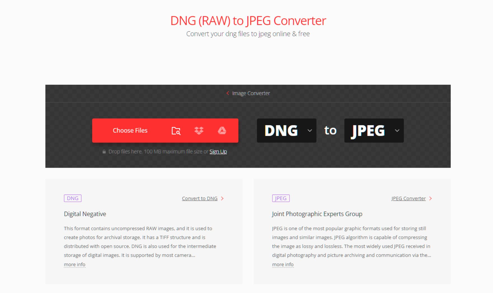 Aplicativo gratuito DNG to JPEG Converter..