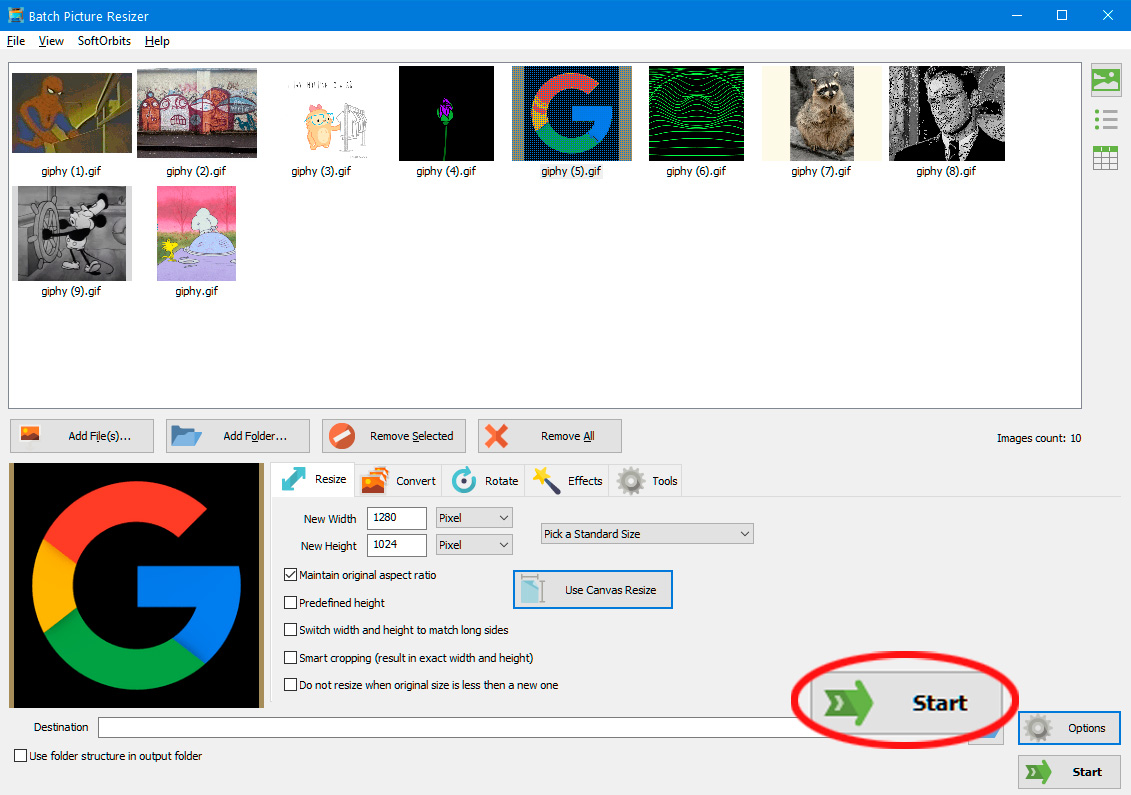 Salvar gifs cortados.