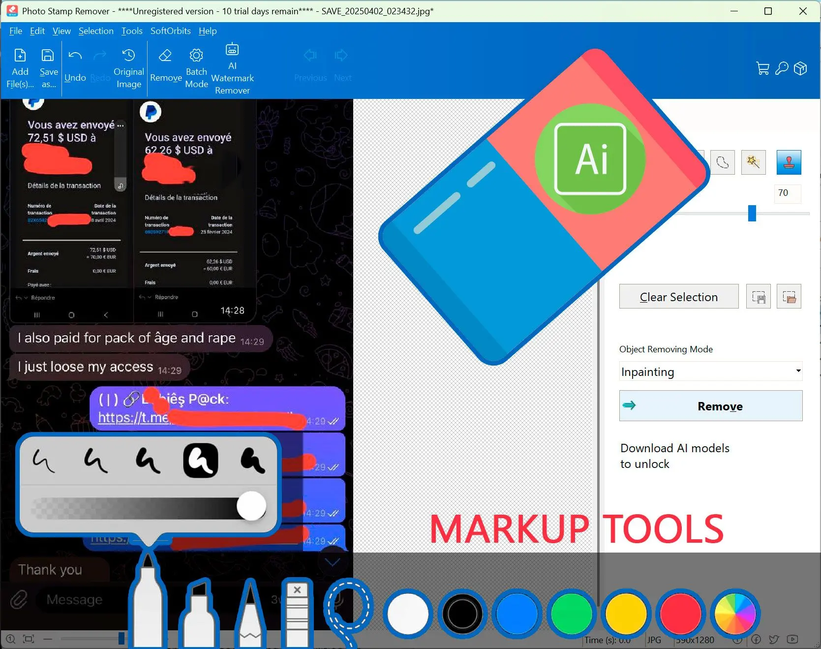 Photo Stamp Remover: Captura de tela.