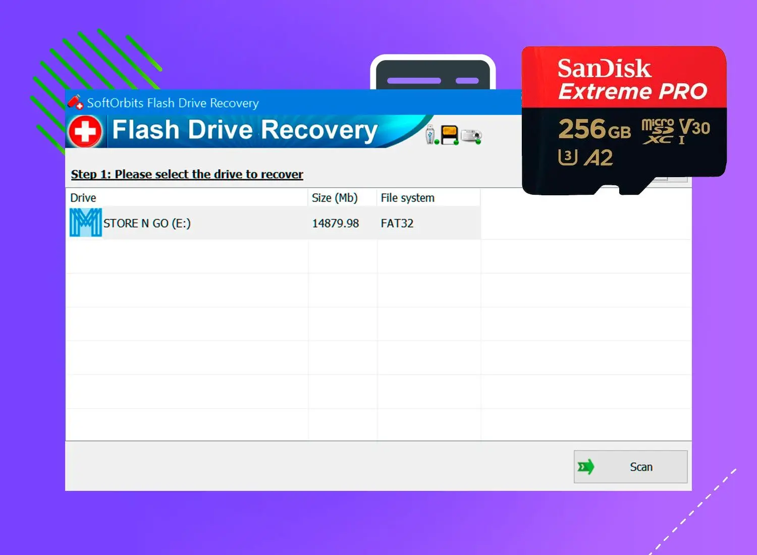 SoftOrbits Flash Drive Recovery Captura de tela.