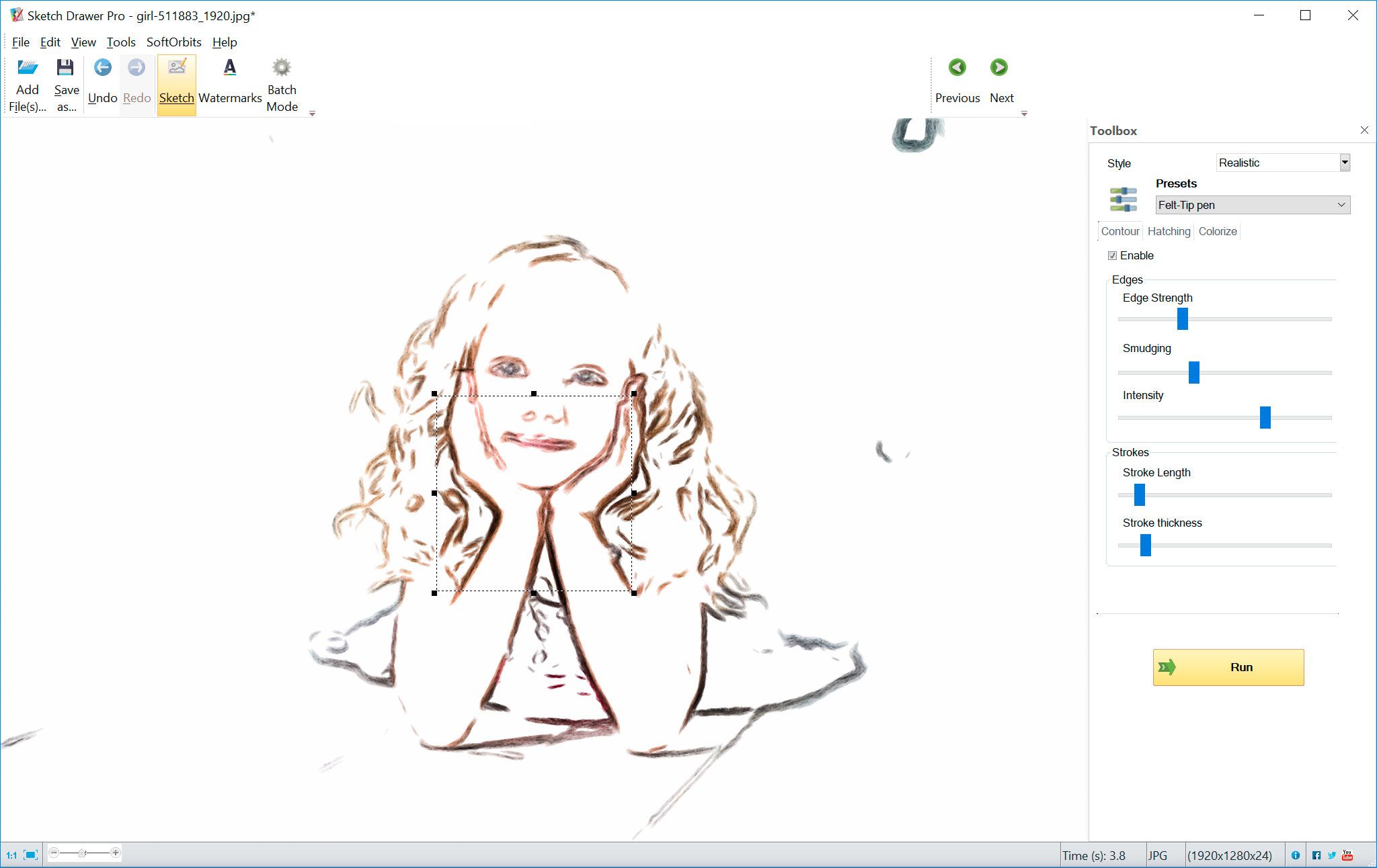 Predefinição de caneta de feltro para desenho de linha de foto de menina..