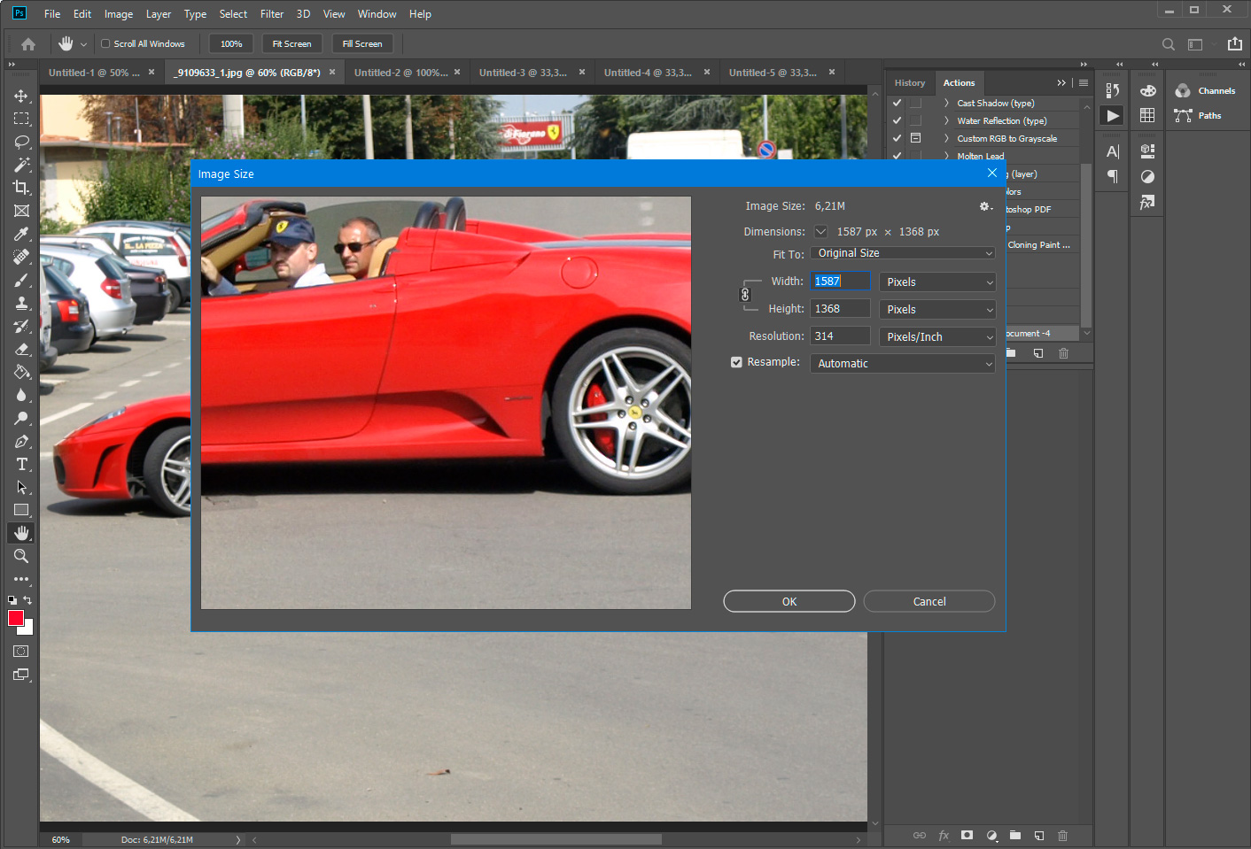 Photoshop - redimensionar várias imagens.