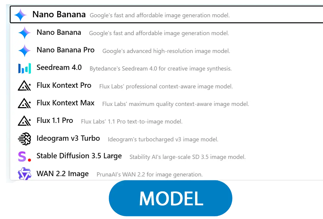Selecione um Modelo.