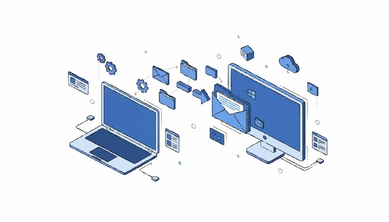 Traga a caixa de correio completa para o novo PC, não as partes que sobreviveram.