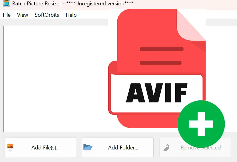 Adicionar seus arquivos AVIF.