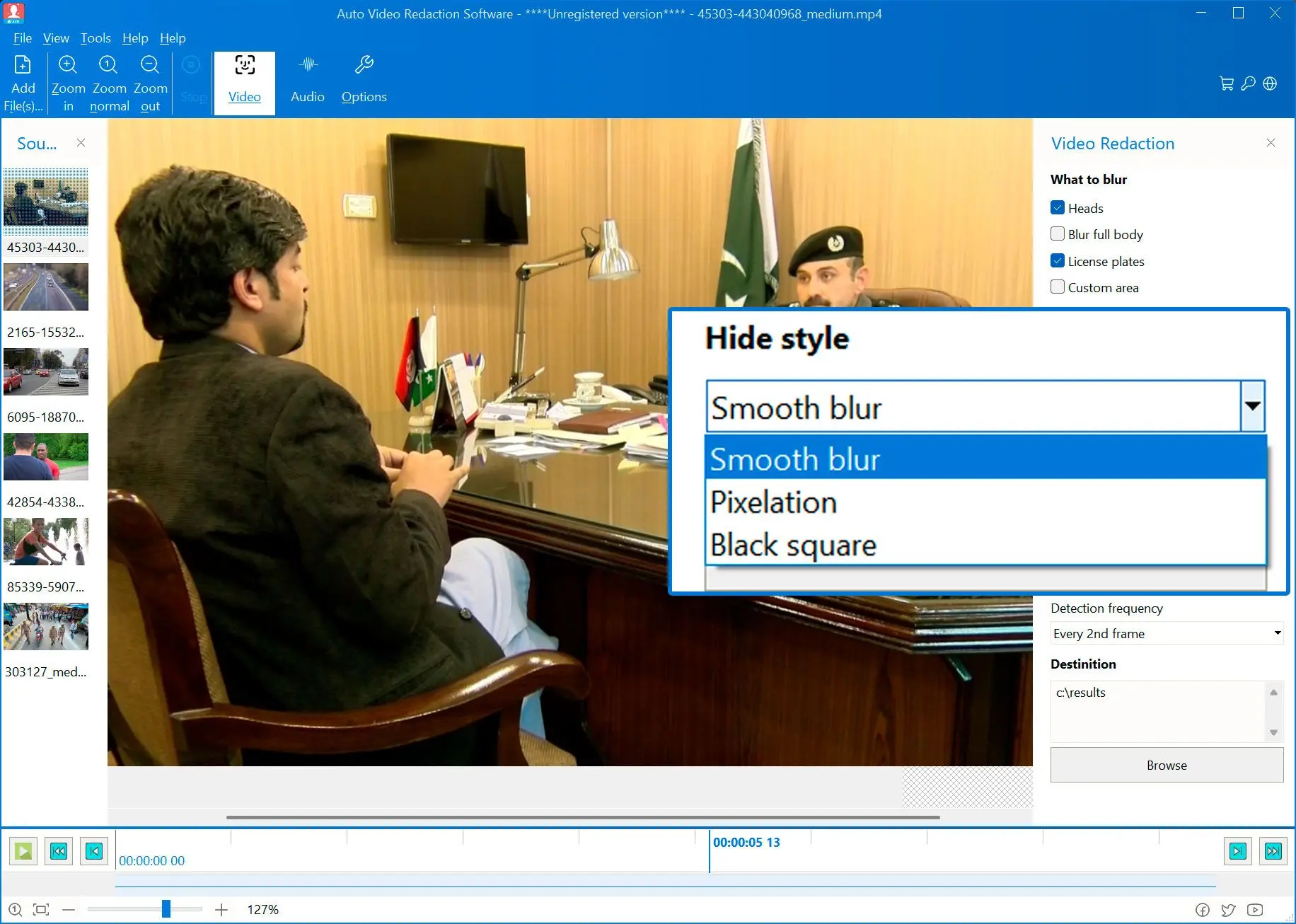 Escolha um Estilo de Desfoque.