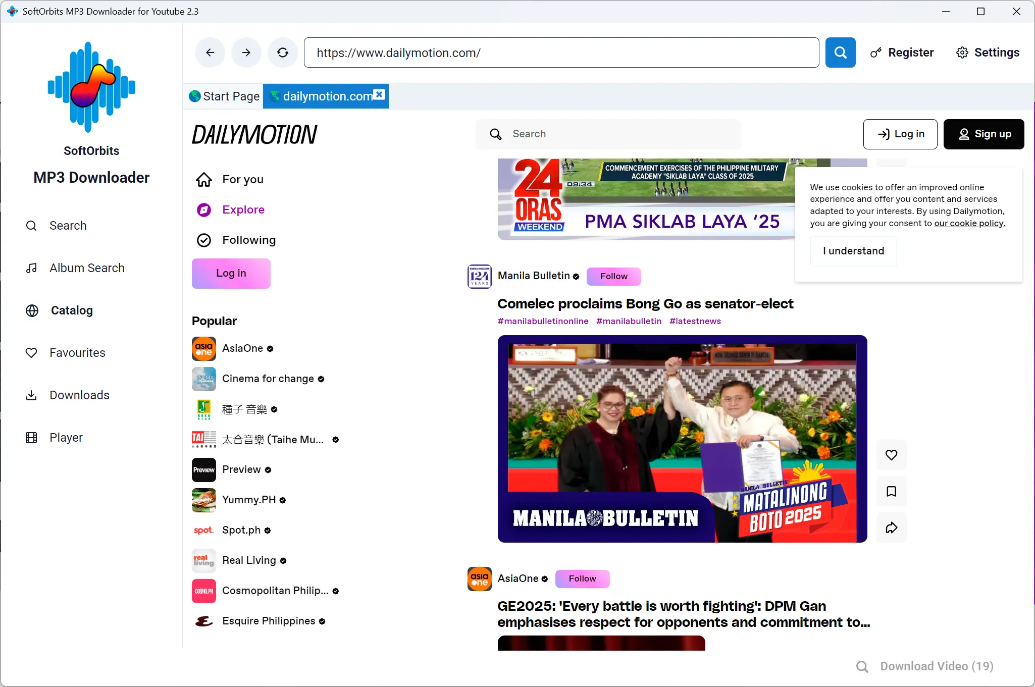 MP3 Downloader for Youtube: Captura de tela.