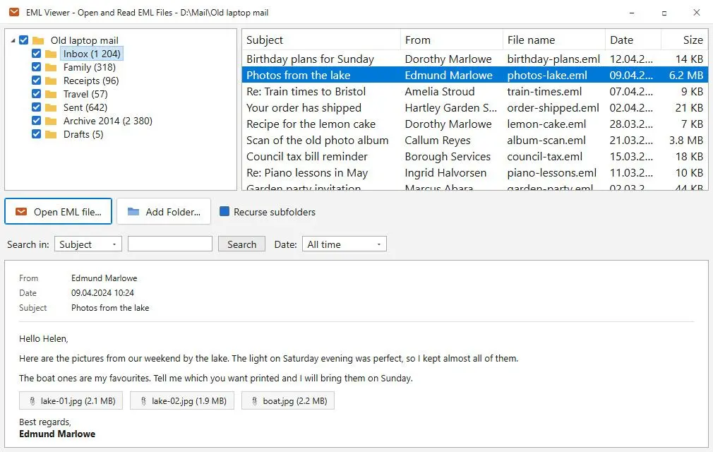 EML Viewer - Open and Read EML Files Captura de ecrã.