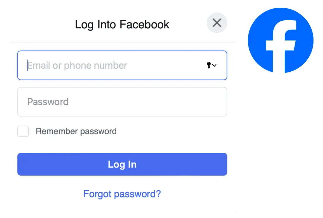 Faça login no Facebook.