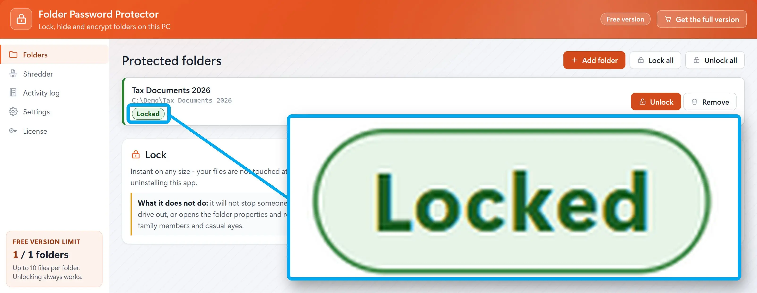 Bloqueie e acesse quando precisar.