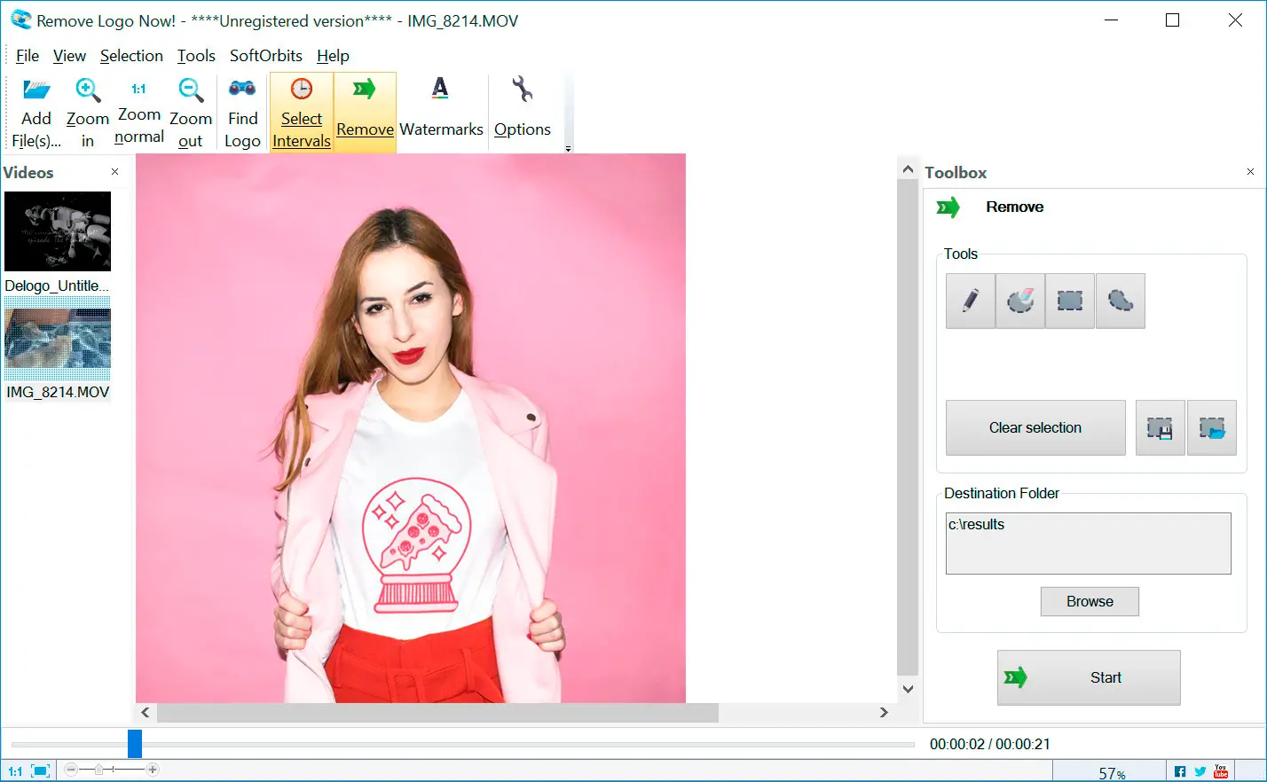 Remove Logo Now: Captura de tela.