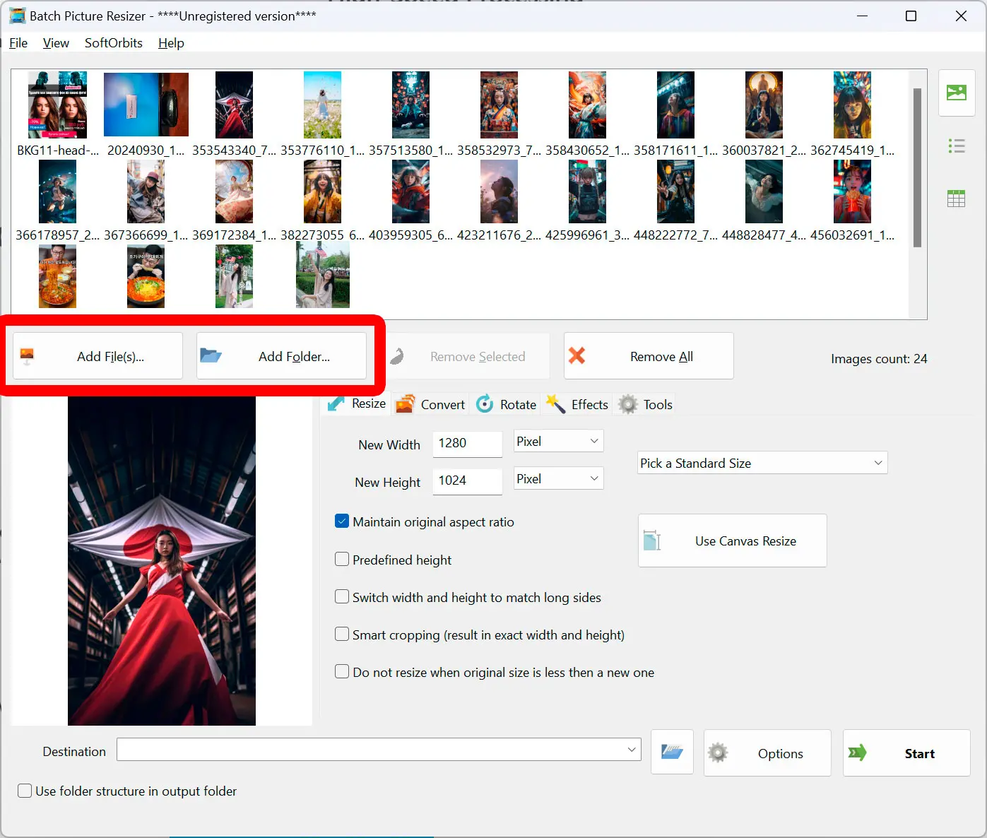 Adicionar fotos.