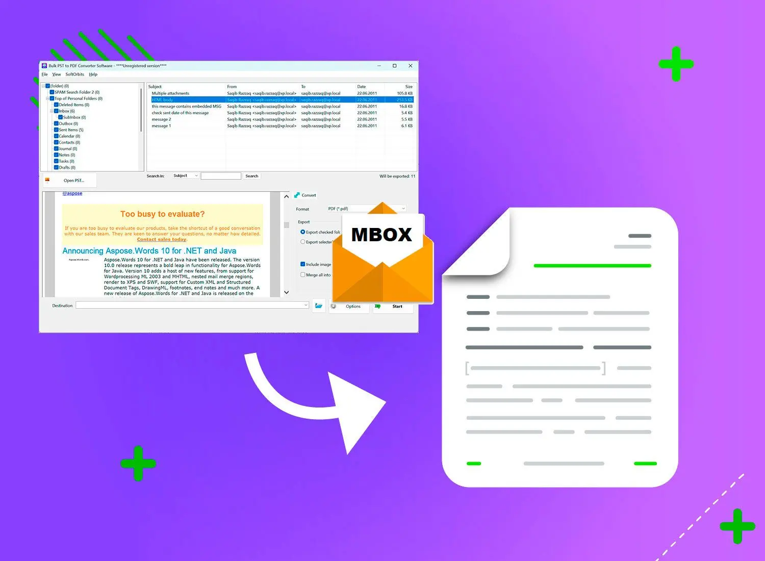 Feito para arquivamento de e-mail privado e offline.