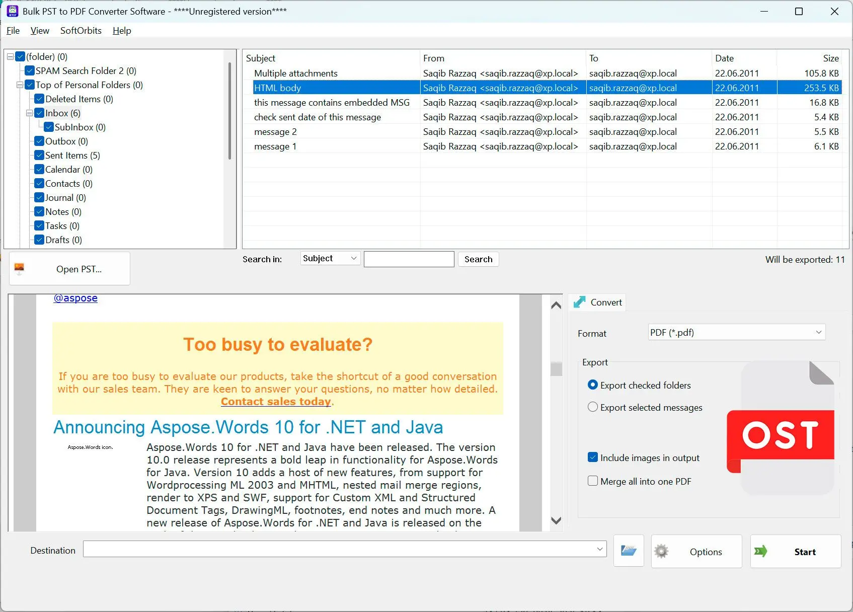 PST to PDF Converter Software Captura de tela.