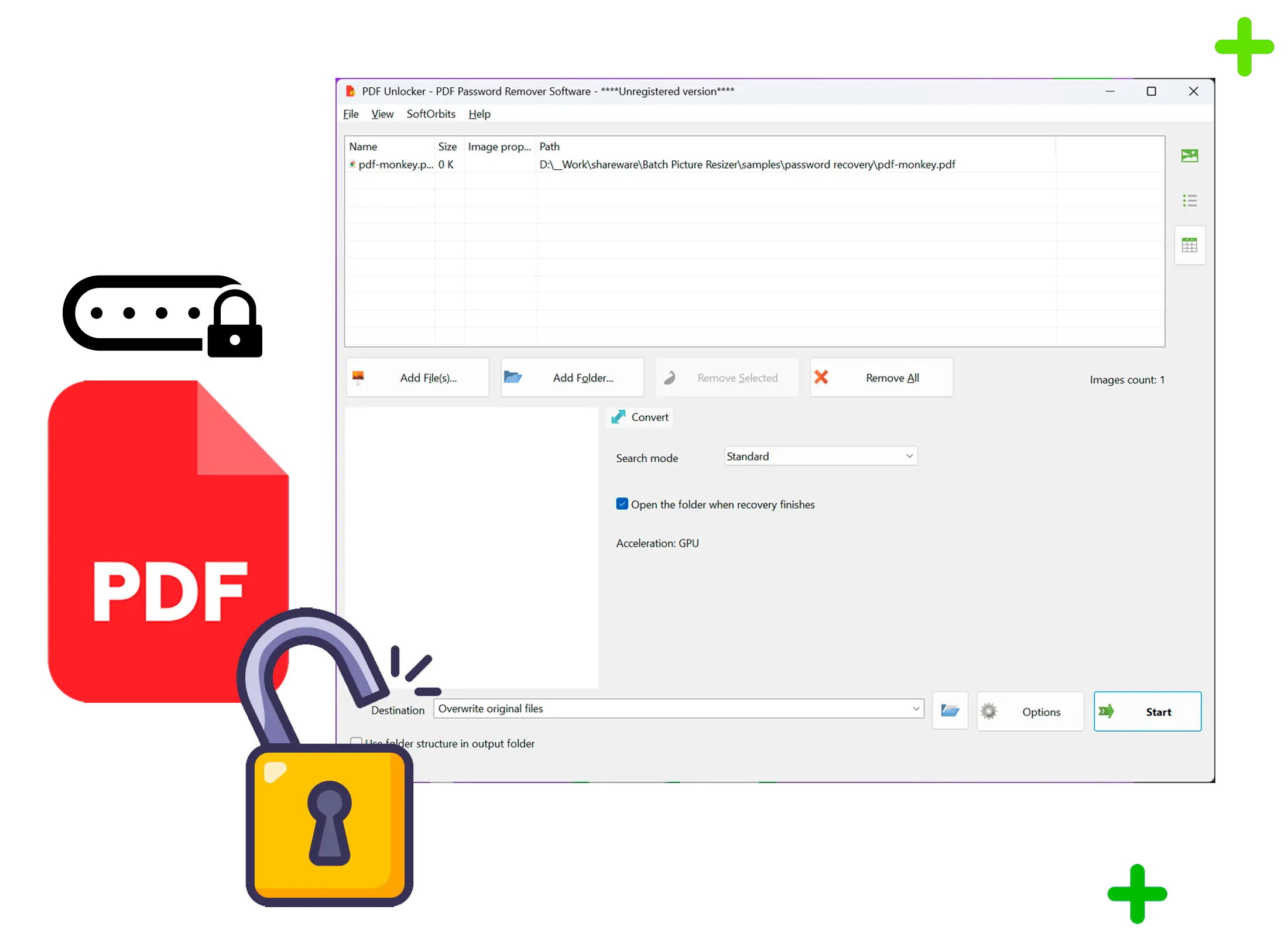 PDF Password Recovery Captura de tela.
