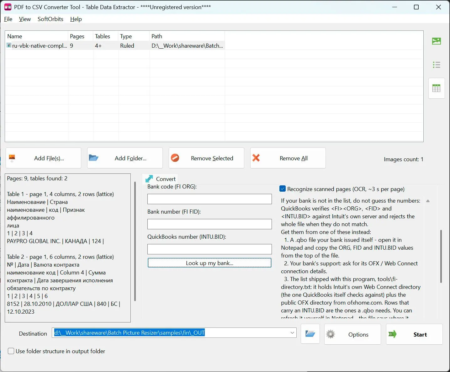 PDF to CSV Converter Captura de tela.