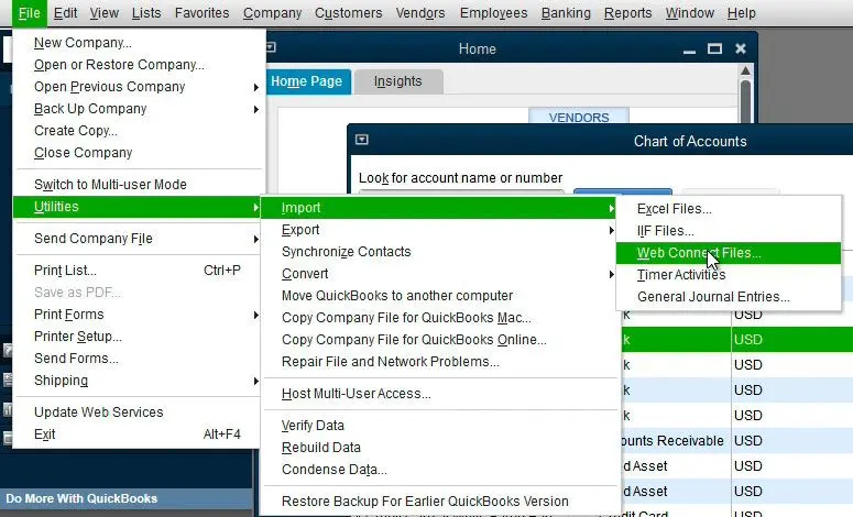 Importe no QuickBooks.