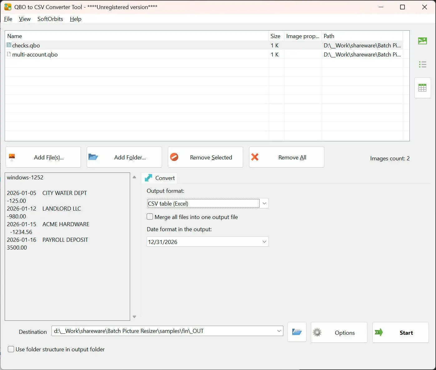 QBO to PDF Converter Captura de tela.