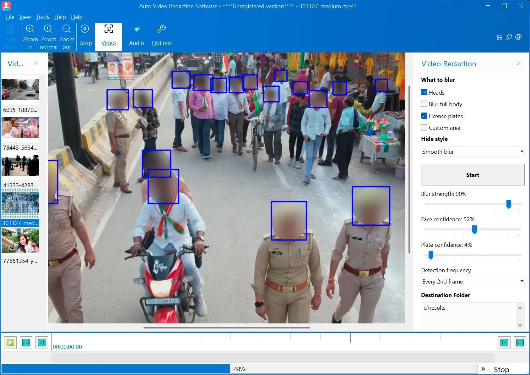 Censure um único vídeo ou execute em modo de lote.