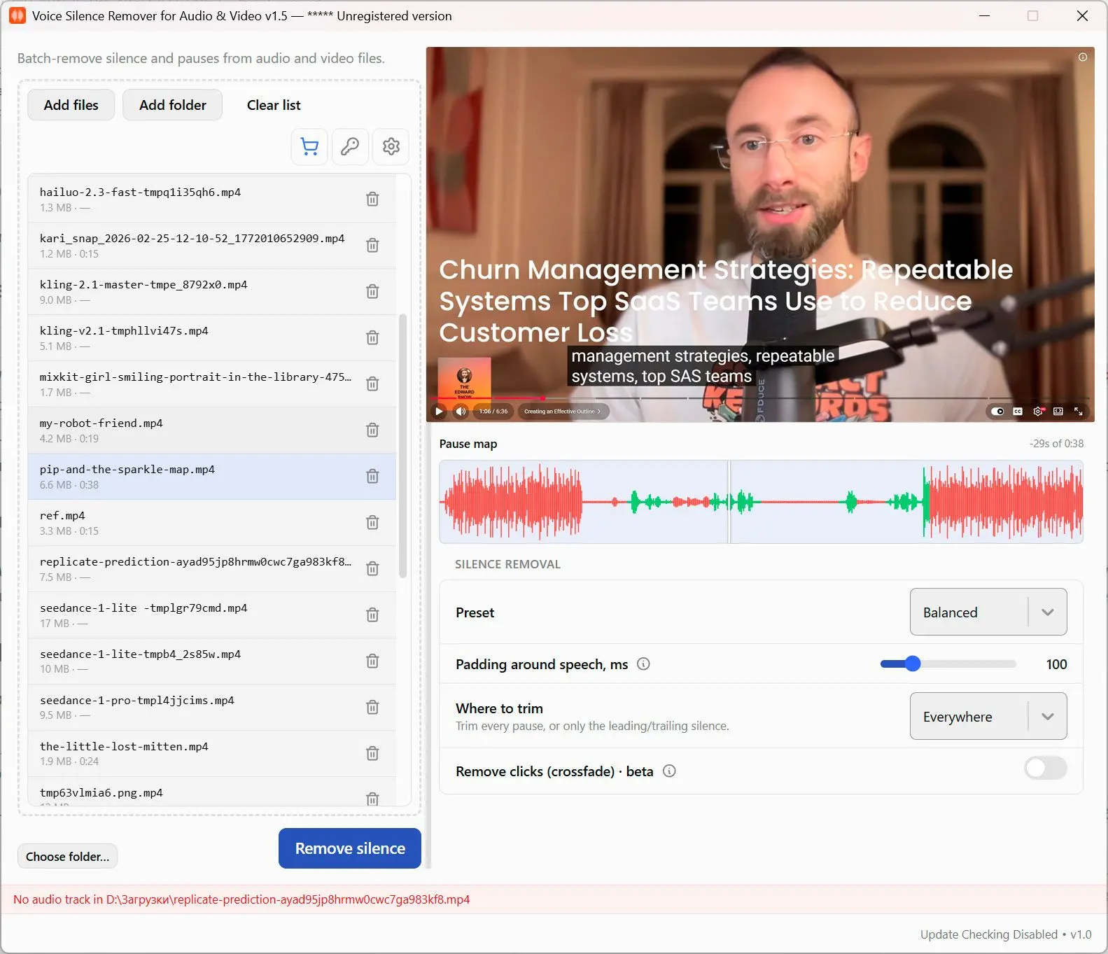Voice Silence Remover Captura de tela.