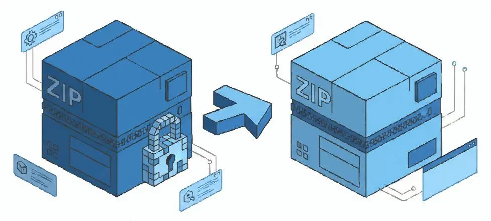 O arquivo ZIP original nunca é reescrito.