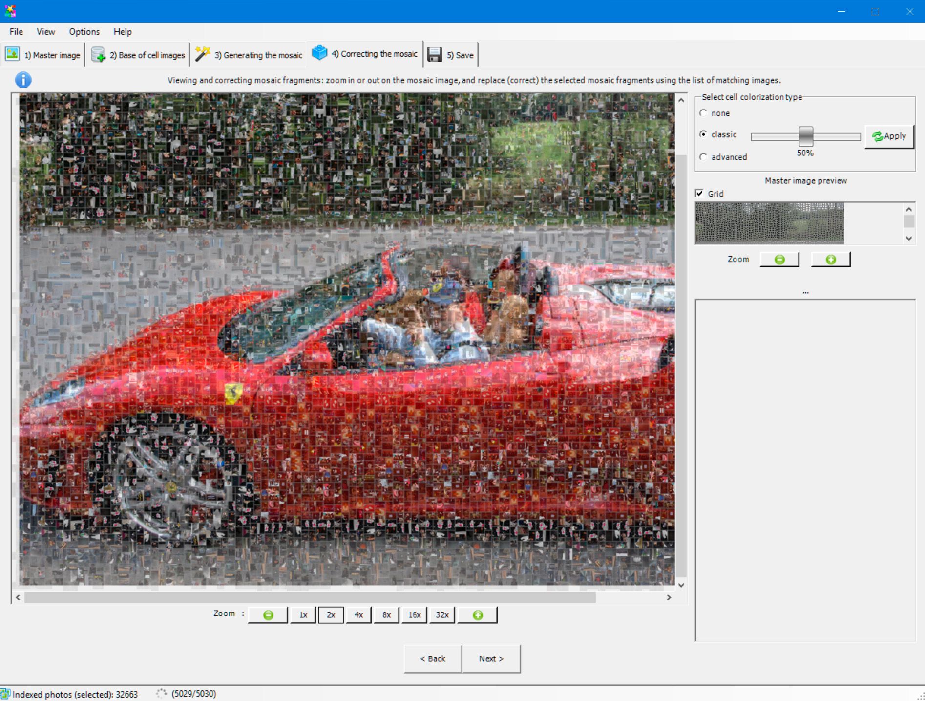 Photo Mosaic Software Captura de tela.